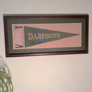 Vintage circa 1930s Dartmouth pennant, custom framed